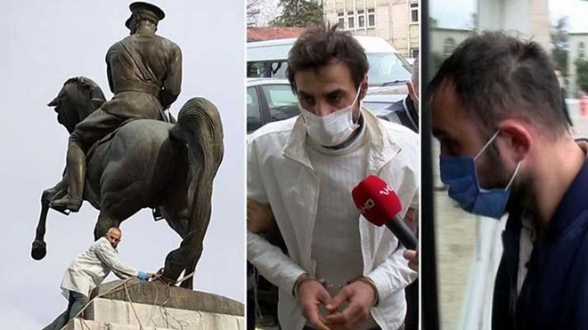 Atatürk Anıtı’na saldıranlar mahkemede pişman oldu