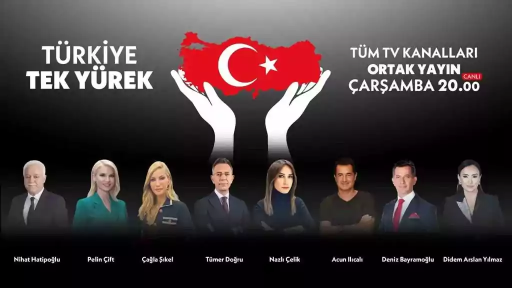 Televizyon kanallarından depremzedeler için ortak yayın!