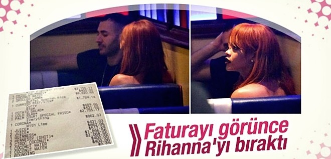 Karim Benzema bu kez Rihanna ile yediği yemeğin faturasıyla gündemde